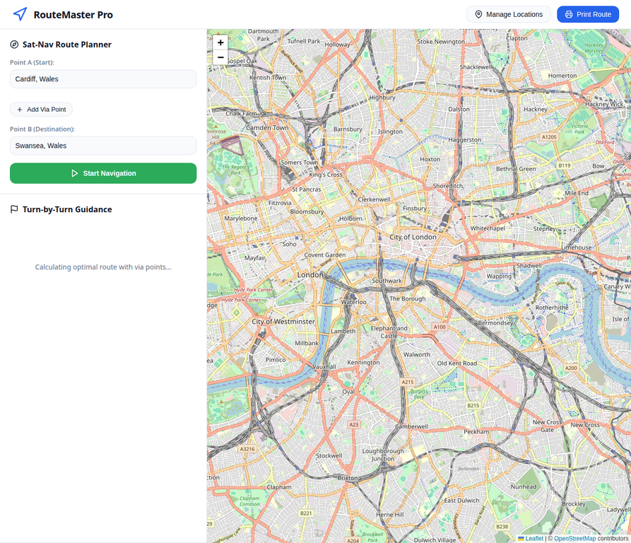 Delivery Route Planner route calculation